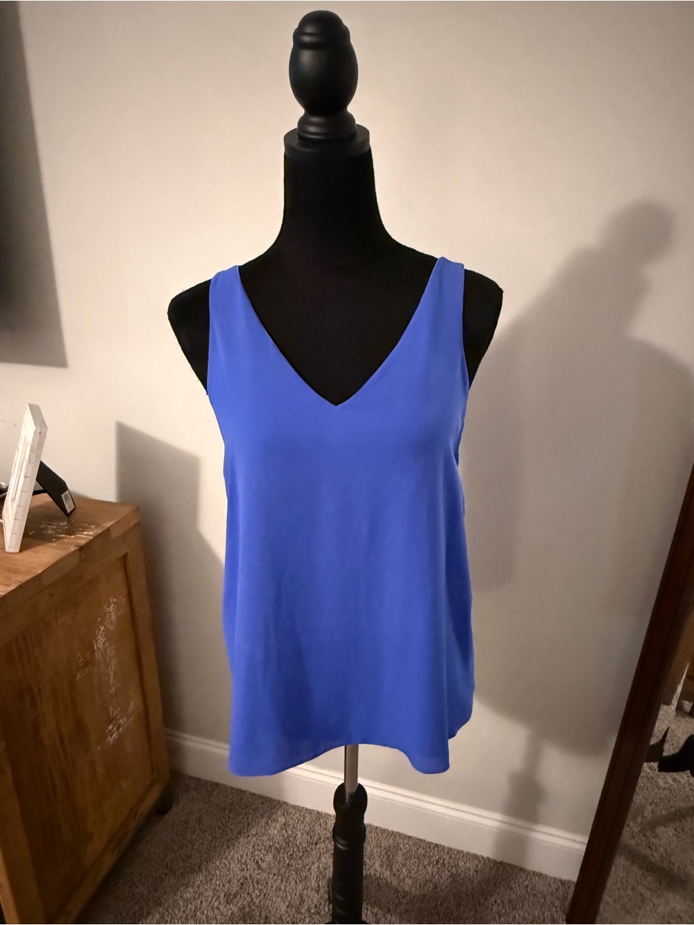 V-Neck Sleeveless Blue Women's Top
